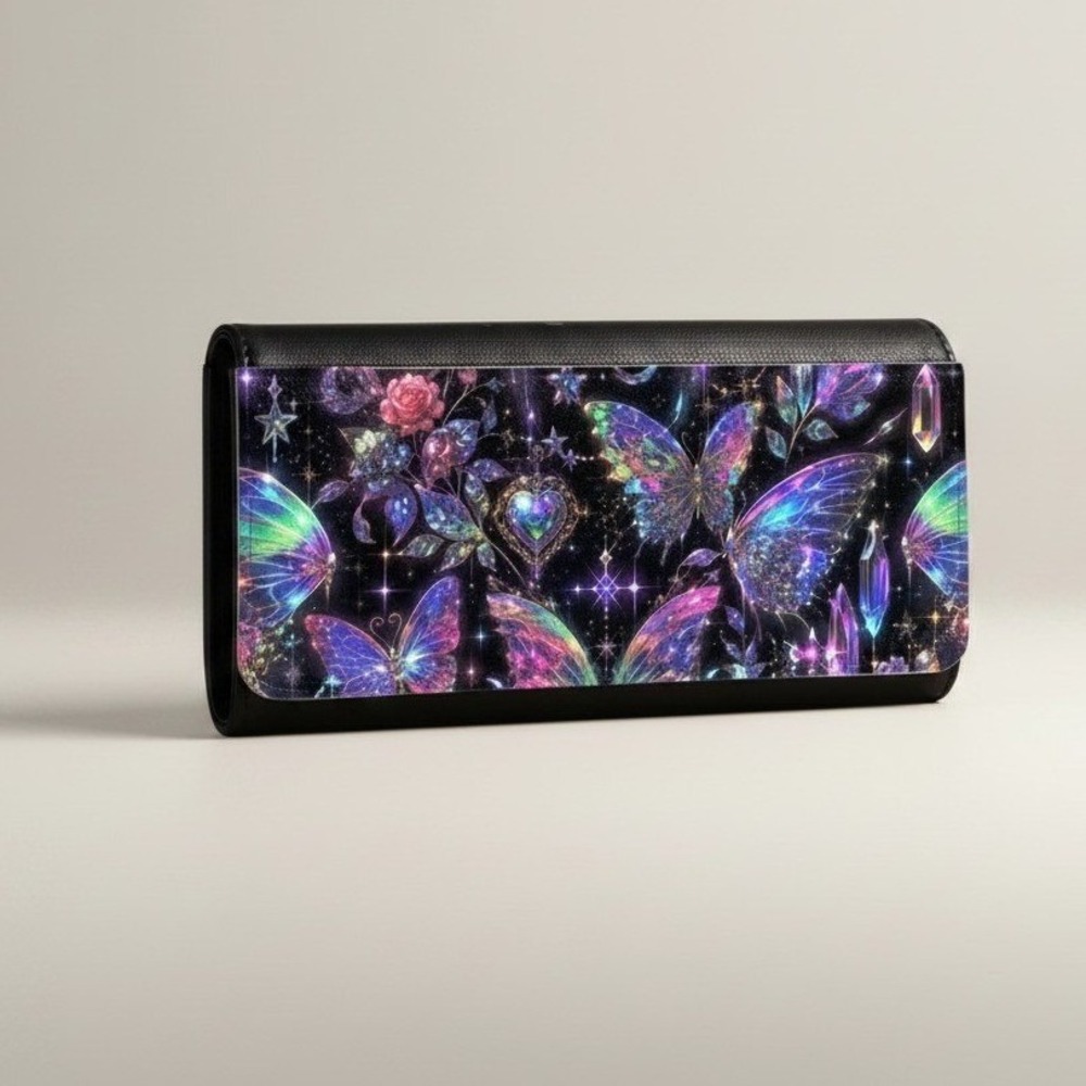 Cyber Fairycore Camille Wallet Preorder Holographic Trifold Wallet, Pastel Neon